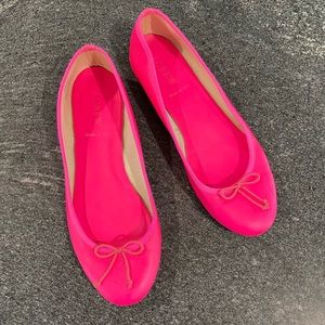 JCrew Hot Pink Leather Ballet Flat